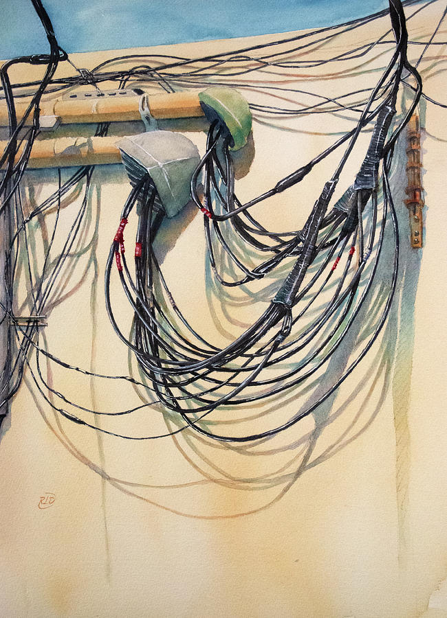 All Wired Up #1 Painting by Rebecca Davis