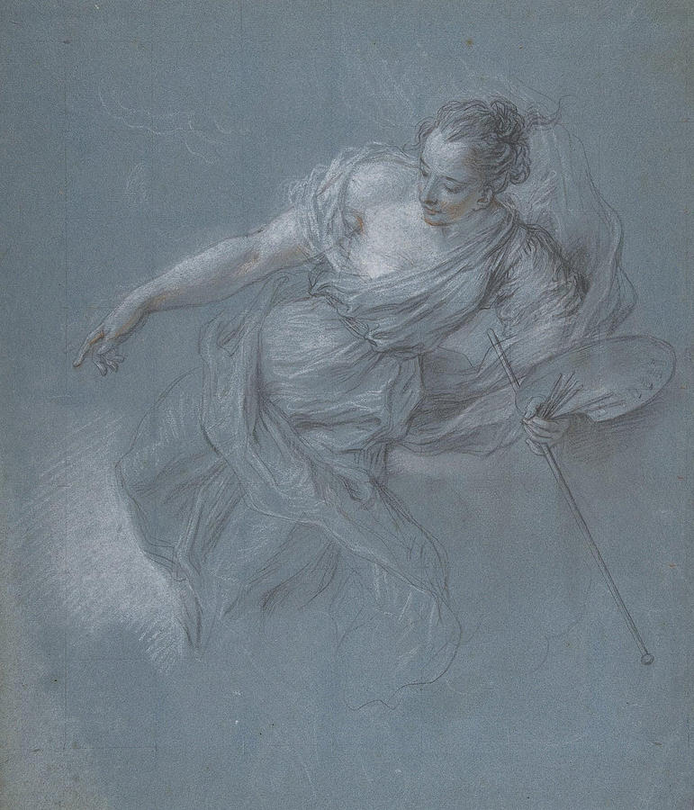Allegorical Figure of Painting #2 Drawing by Charles-Antoine Coypel