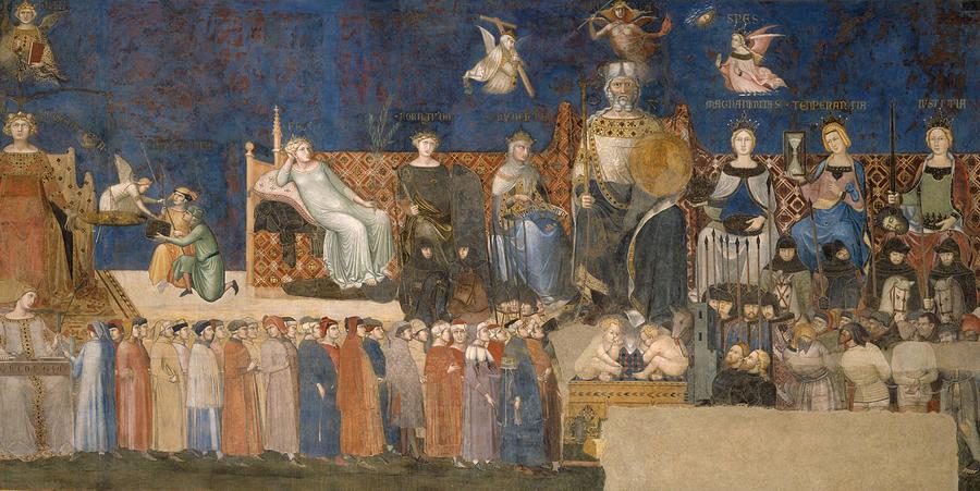 Ambrogio Lorenzetti Painting - Allegory of Good Government  #1 by Ambrogio Lorenzetti