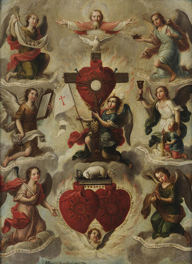 Miguel Painting - Allegory of the Holy Eucharist  #1 by Miguel Cabrera