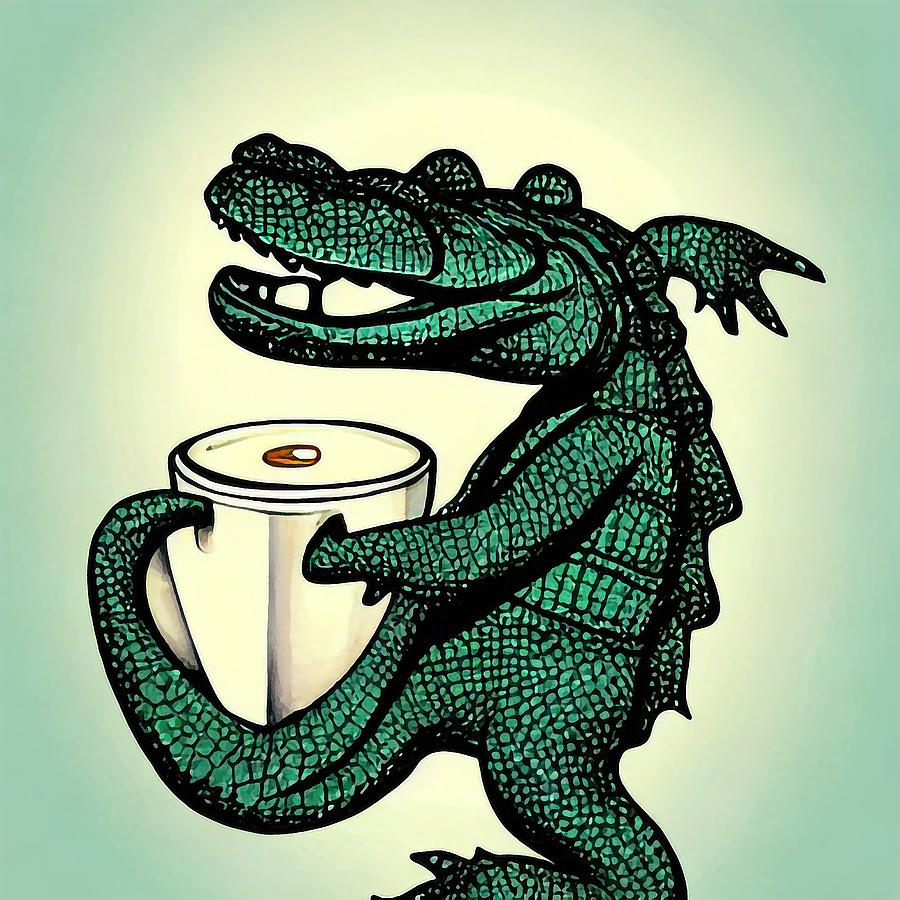 Alligator Coffee Digital Art By Adrien Efren - Fine Art America