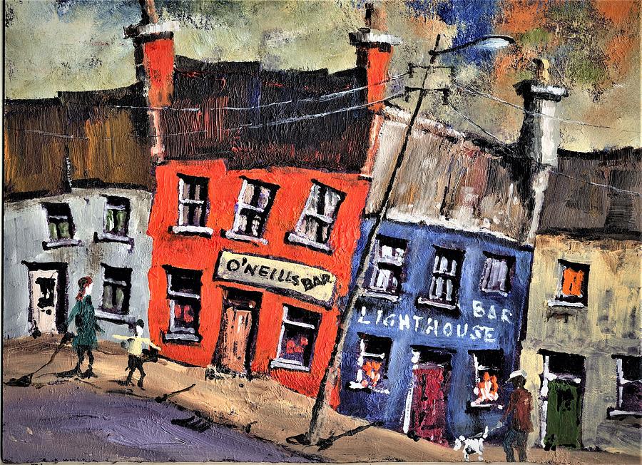 Allihies Main St. Beara Painting by Val Byrne