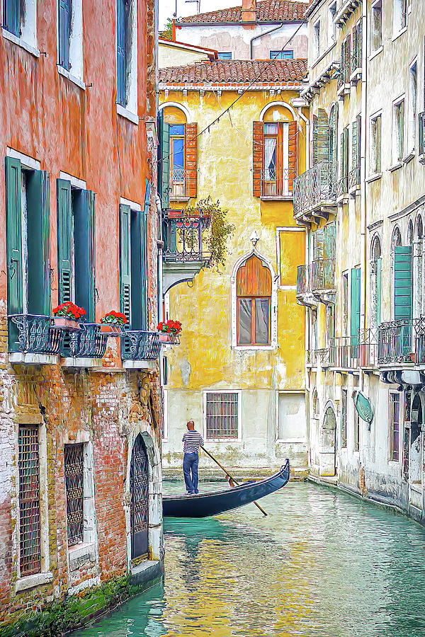 Venice Italy Photograph - Along The Canal #1 by Marla Brown
