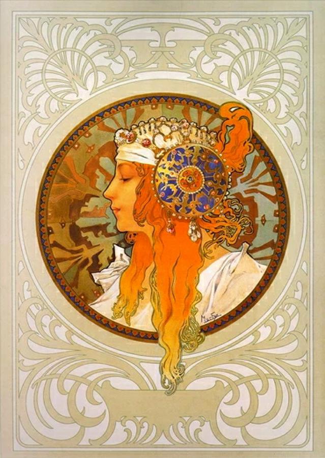 Alphonse Mucha - Byzantine Head Painting by Alphonse Mucha - Pixels