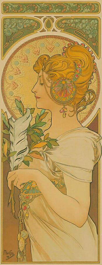 Alphonse Mucha la plume Painting by Alphonse Mucha - Fine Art America