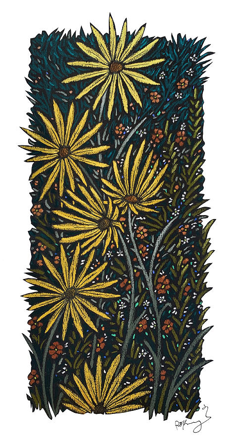 Alpine Sunflowers #1 Pastel by Patrick Kochanasz