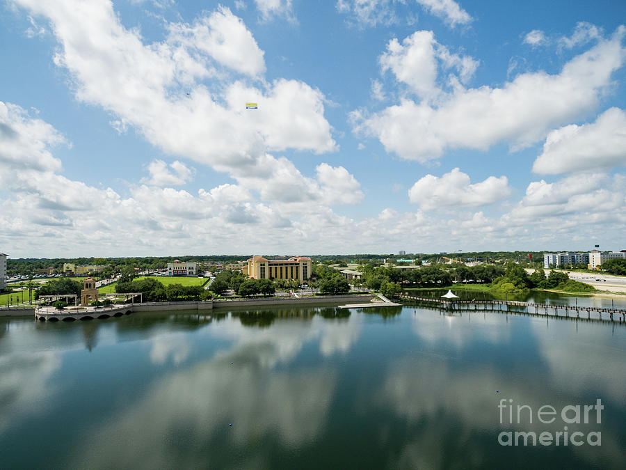 Altamonte Springs Florida Uptown Park on a summer morning #1 Photograph by Timothy OLeary