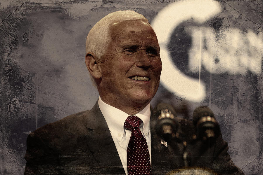 Ambrotype Color Photograph Of  Vice President Of The United States Mike Pence By Gage Skidmore Painting