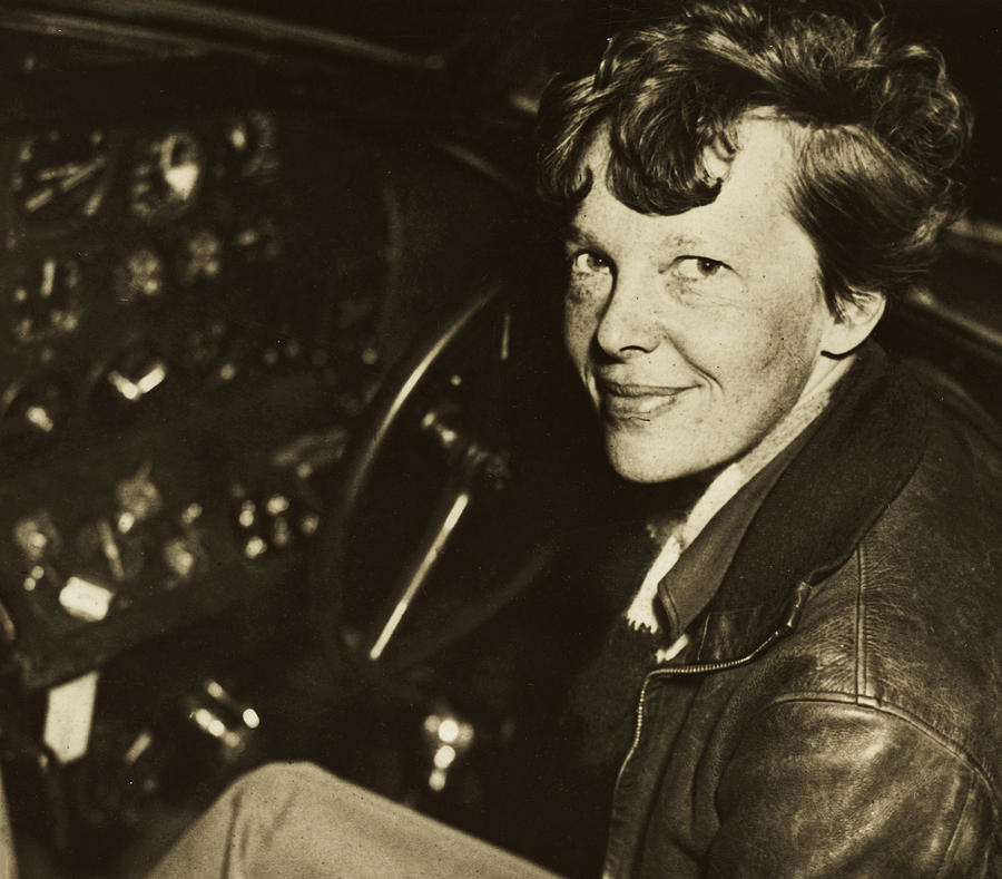 Historical Figures Photograph - Amelia Earhart In Cockpit 1937 #1 by Mountain Dreams