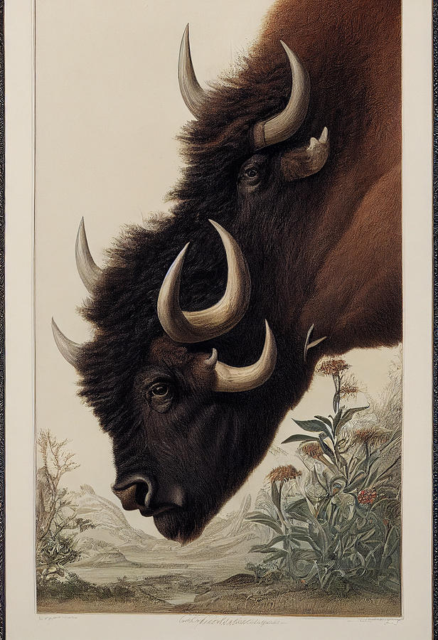 American  Bison  Original  Drawings  By  John  James    C0d72bf645563  D26645563  645693  B7a2  B645 Painting