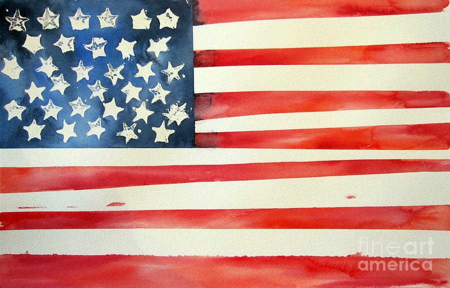 American Flag  #1 Painting by Liana Yarckin