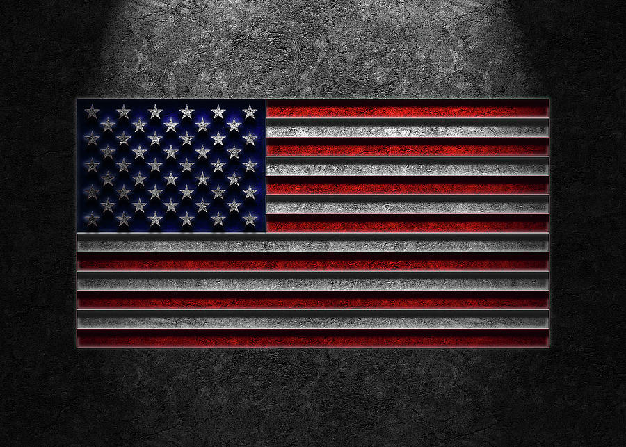 American Flag Stone Texture Repost Digital Art