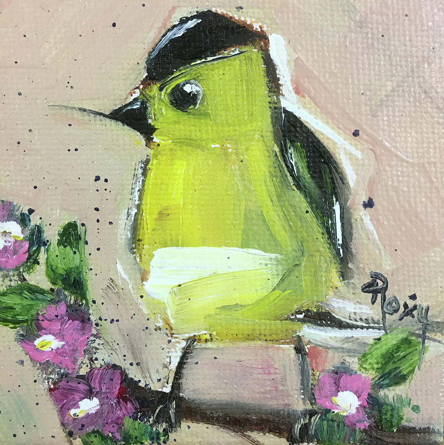 American Goldfinch Painting by Roxy Rich
