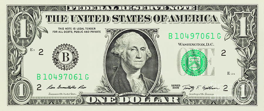 America Photograph - American one us dollar note #1 by Roberto Morgenthaler