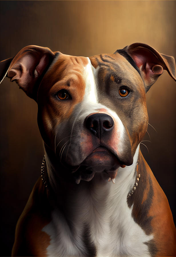 American Staffordshire Terrier Portrait Mixed Media by Stephen Smith ...