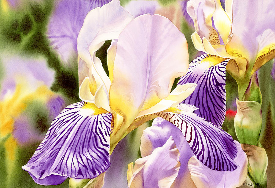 Amethyst Iris Painting by Espero Art