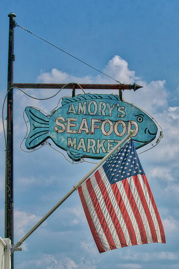 Amory Seafood Sign #1 Photograph by Jerry Gammon