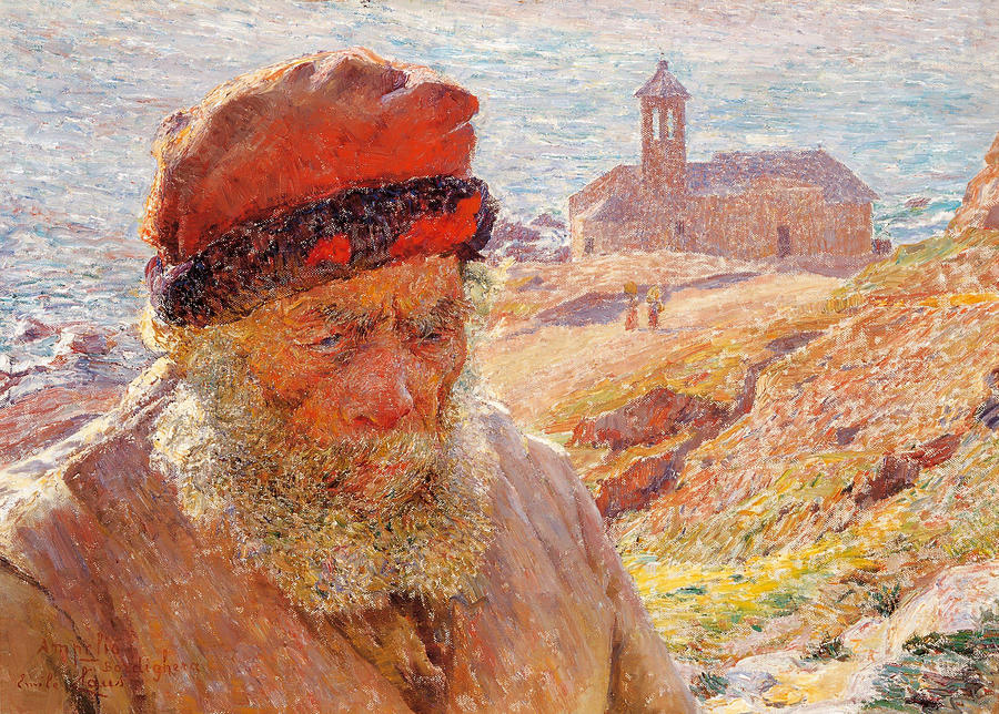 Emile Claus Painting - Ampelio  old fisherman of Bordighera  #1 by Emile CLAUS