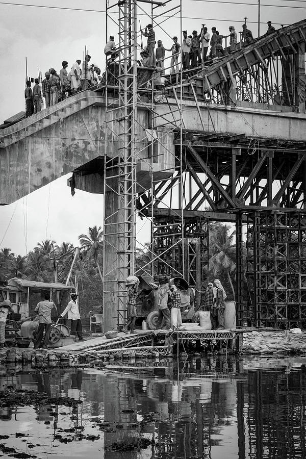 Amritapuri Amritasetu Bridge Construction  #1 Photograph by Sonny Marcyan