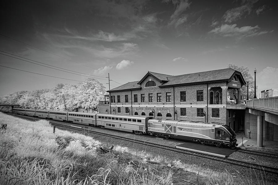 Amtrak 393 Pulls Into The Old Illinois Central Depot In Downtown Mattoon Illinois Photograph