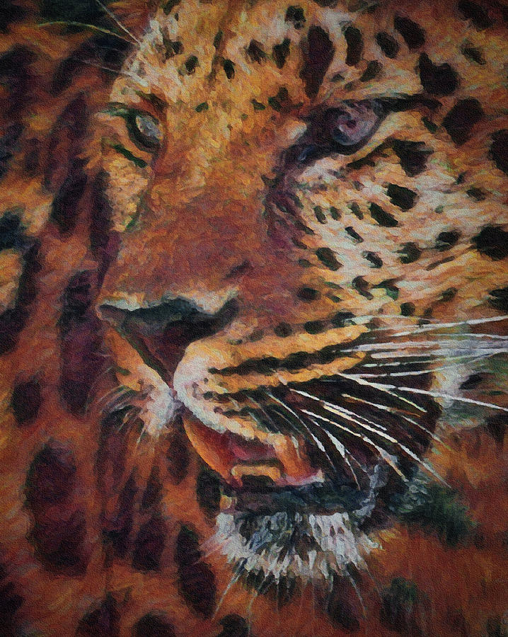 Amur Leopard Da #1 Digital Art by Ernest Echols