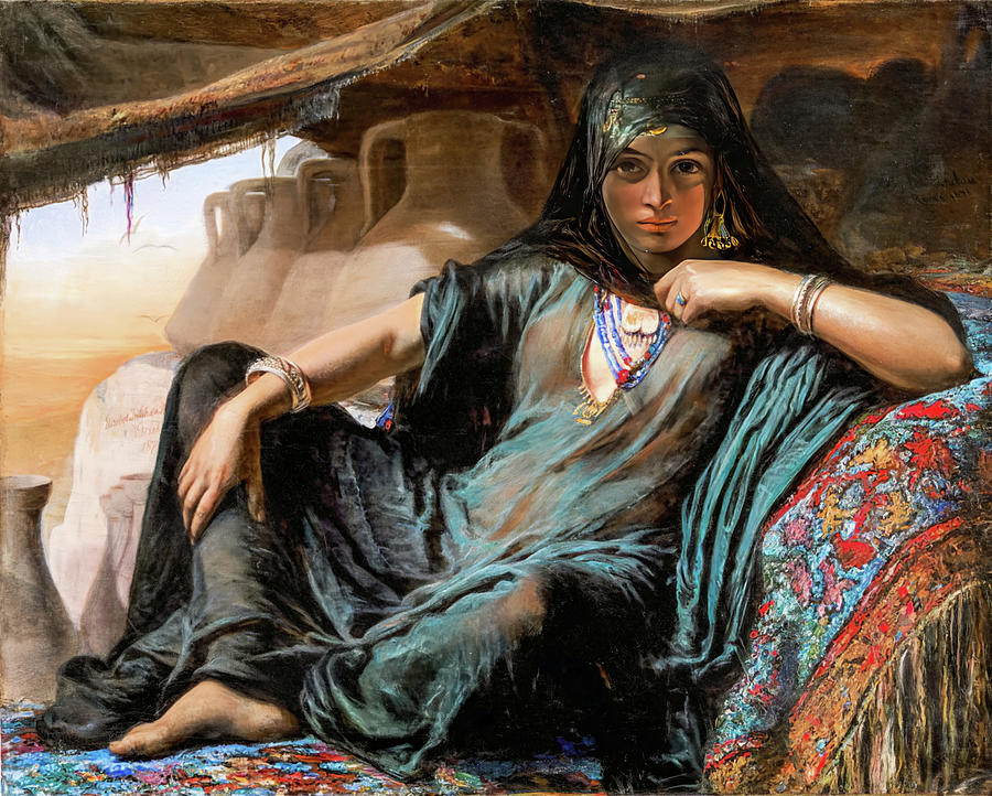  An Egyptian Pot Seller at Gizeh #2 Painting by Elisabeth Jerichau-Baumann