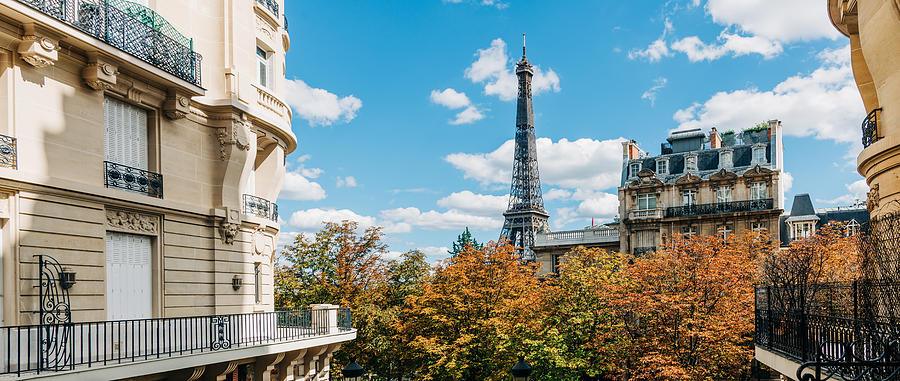 An elevated daytime view of The Paris skyline - stock photo #1 Photograph by Karl Hendon