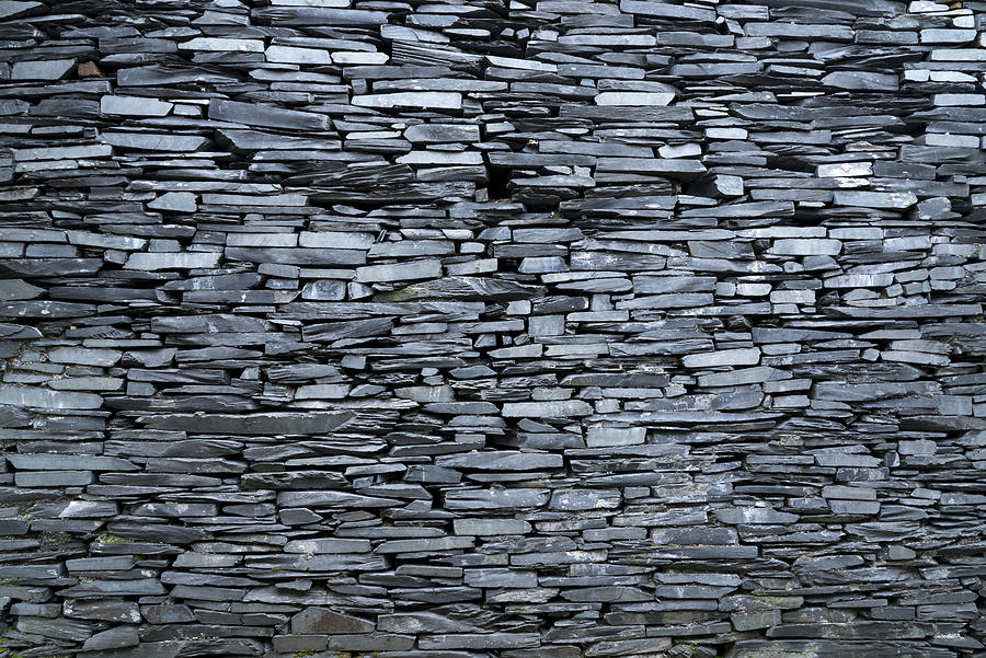 An old wall of Welsh slate #1 Photograph by Photos by R A Kearton