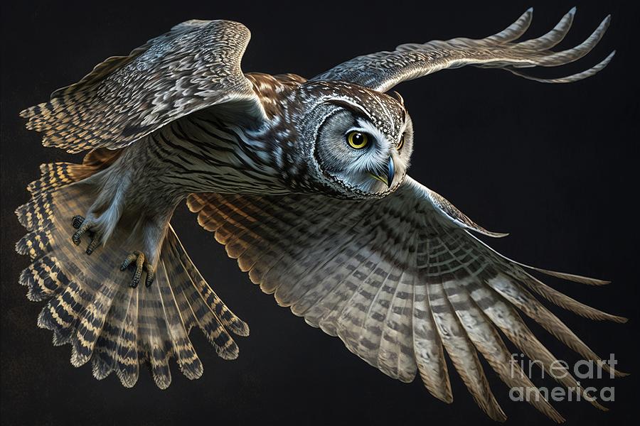 An owl flutters. Ai generated. Photograph by Joaquin Corbalan - Fine ...