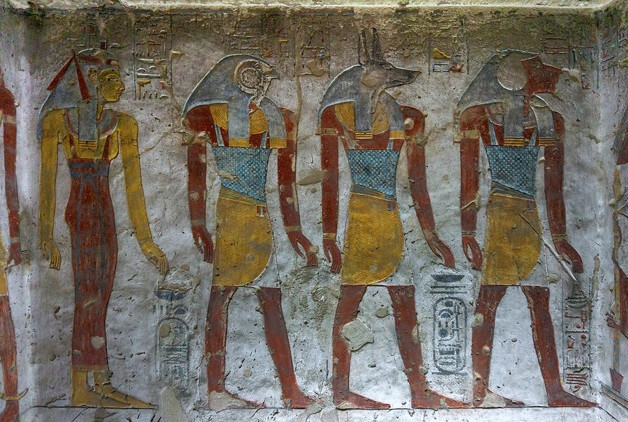 Ancient egypt carving color image #1 Painting by Mikhail Kokhanchikov