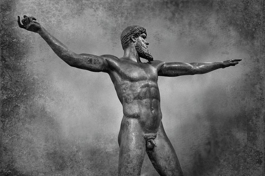 Ancient Greek Bronze Statue of Zeus #1 Sculpture by Paul E Williams