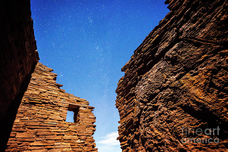 Ancient Native American Pueblo Ruins and Stars at Night #1 Photograph by FeelingVegas Wall Art and Prints