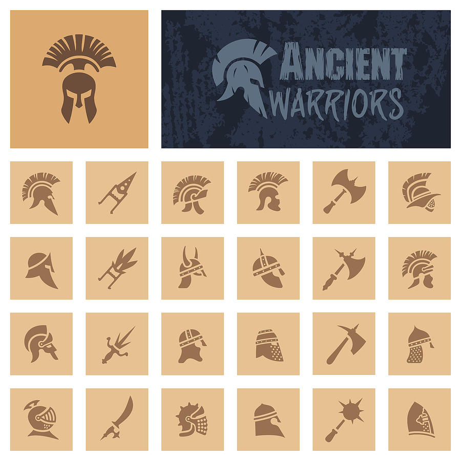 Ancient Warriors #1 Drawing by AlonzoDesign