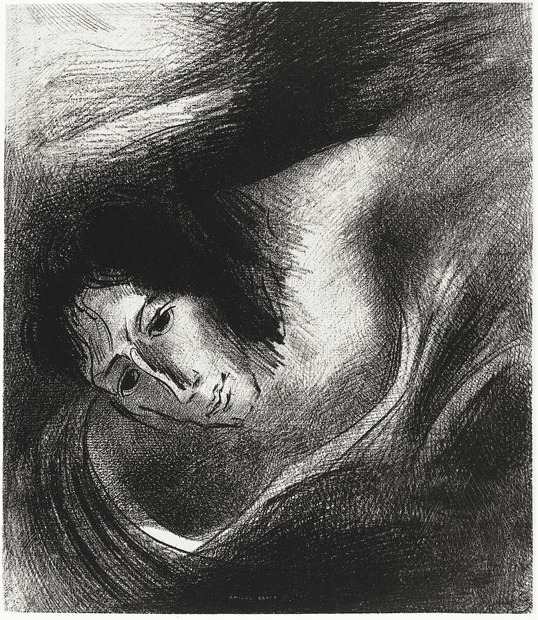Odilon Redon Painting - And the Devil That Deceived Them Was Cast Into the Lake of Fire and Brimstone, Where the Beast #2 by Odilon Redon