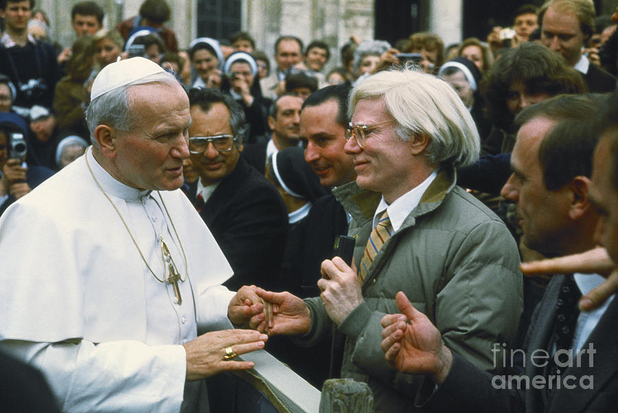 Andy Warhol and Pope John Paul II Photograph by Lionello Fabbri