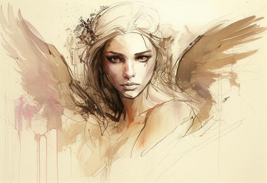Angel Painting - Angel No.26 #2 by My Head Cinema