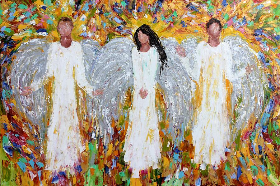 Angels Painting - Angels Three #1 by Karen Tarlton