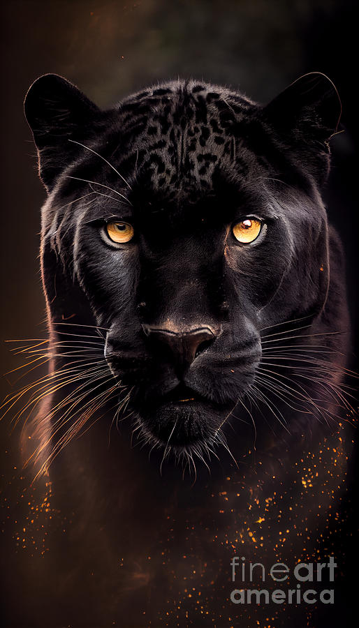 angry black tiger in jungle by Asar Studios Digital Art by Celestial ...