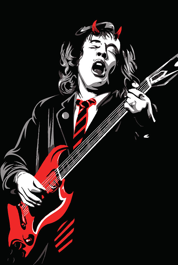 Angus ACDC Digital Art by Geek N Rock