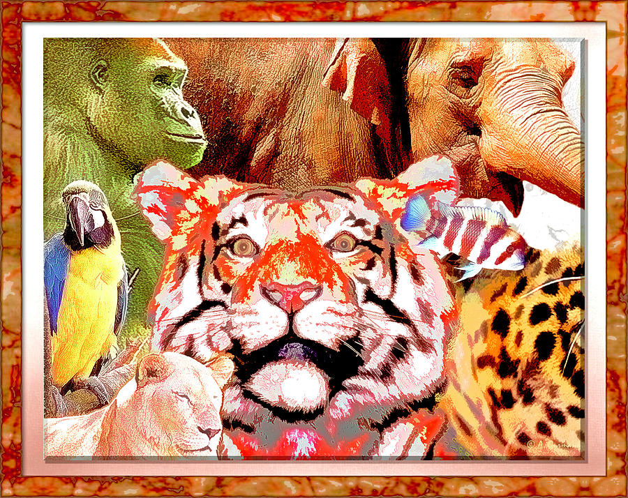 Animal Collage, Digital Art #2 Digital Art by A Macarthur Gurmankin
