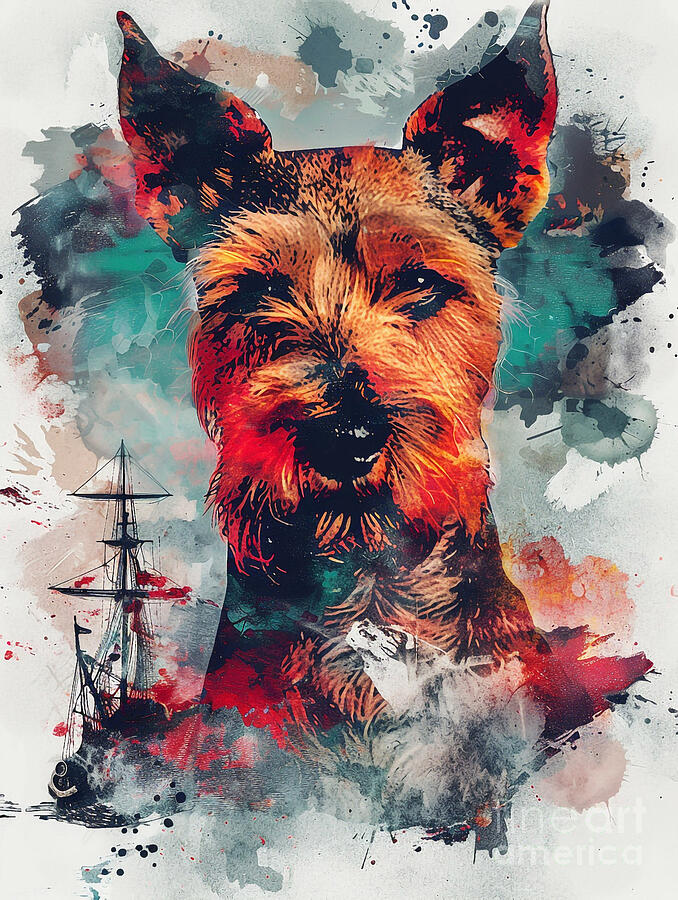 Animal Image Of Welsh Terrier Dog Drawing