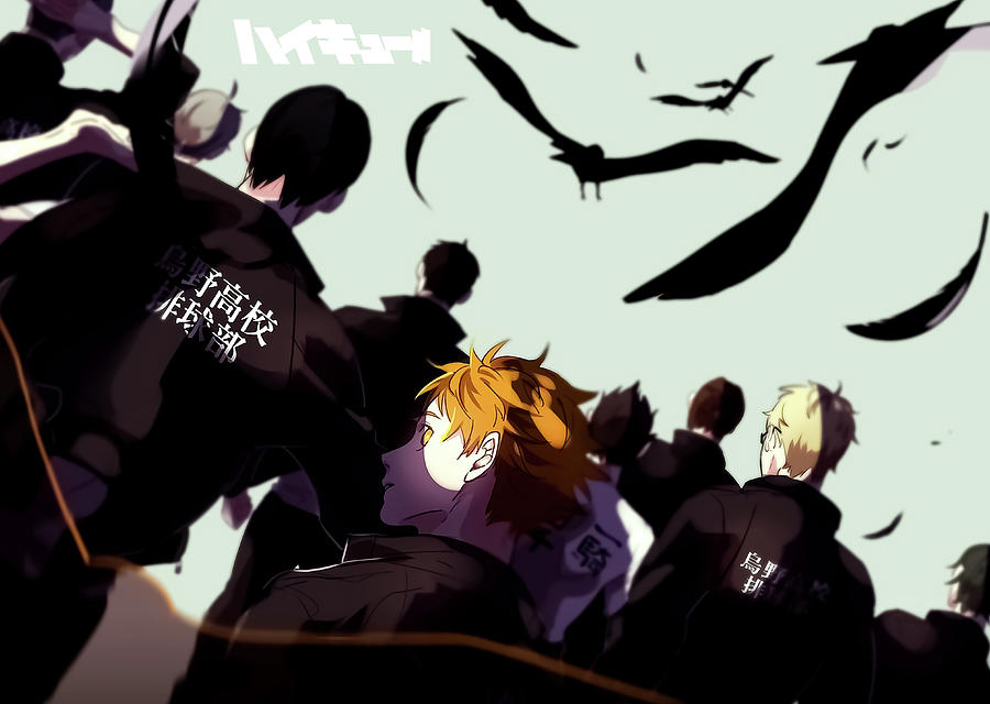 Anime Haikyuu Karasuno High Volleyball Team Digital Art By Team Awesome