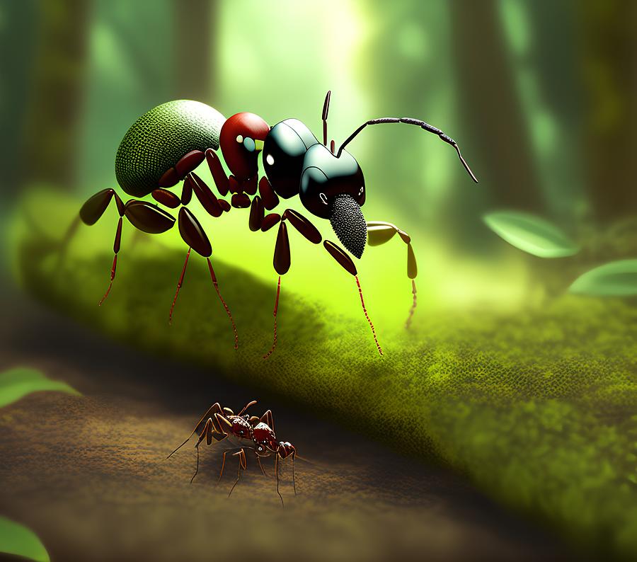 Ant Fighter, Generative AI Illustration Digital Art by Miroslav Nemecek ...