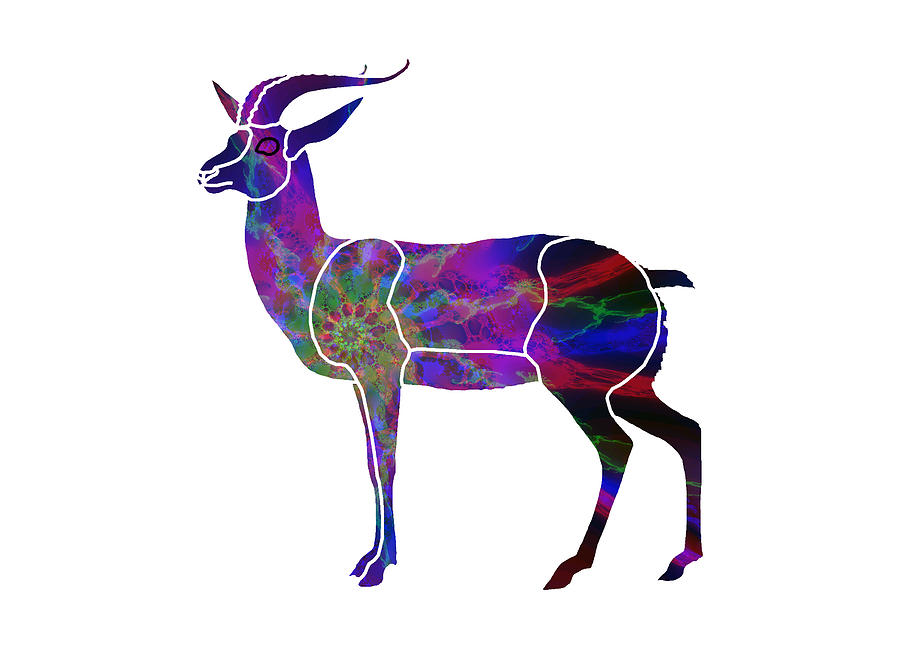 Antelope Pattern Filled Animal Art Design Drawing Transparent PNG Motif ...