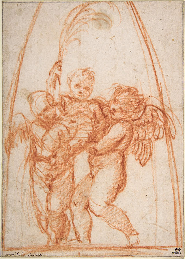Anteros Victorious #1 Drawing by Annibale Carracci