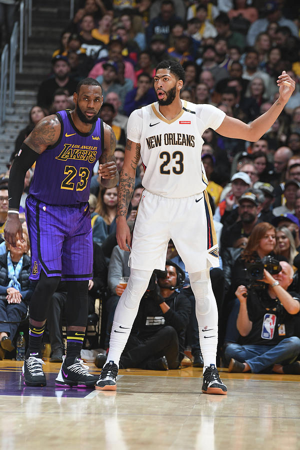 Anthony Davis and Lebron James Photograph by Andrew D. Bernstein