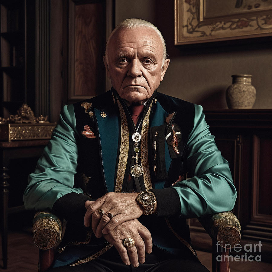 Fantasy Painting - Anthony  Hopkins  as  collaboration  between by Asar Studios #1 by Celestial Images