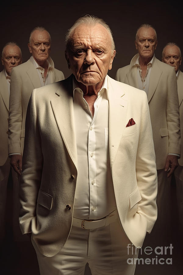 Fantasy Painting - Anthony  Hopkins  as  modern  male  outfits  by Asar Studios #1 by Celestial Images