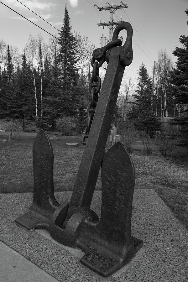 Antique anchor on the grounds of Split Rock Lighthouse in Minnesota along Lake Superior #1 Photograph by Eldon McGraw