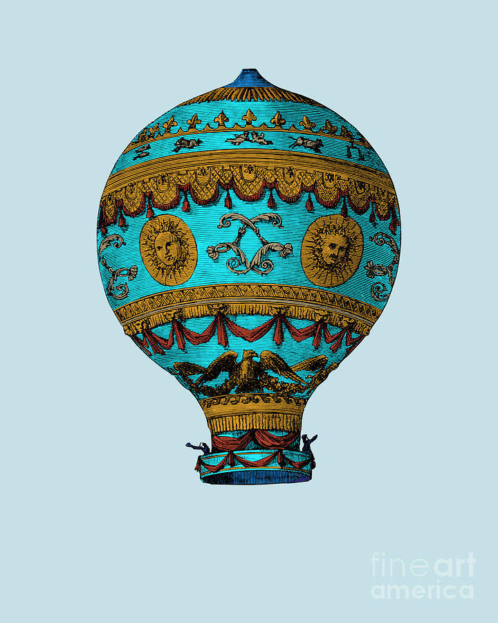 Fantasy Digital Art - Antique Hot Air Balloon #1 by Madame Memento